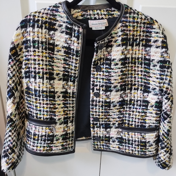 【送料&関税込】Alexander McQueen Multicolor Tweed Blazer Alexander McQueen multicolor tweed jacket